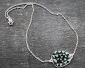 Green & Black Geometric Necklace