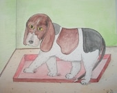 Beagle Puppy Watercolor Original - "New Pup"