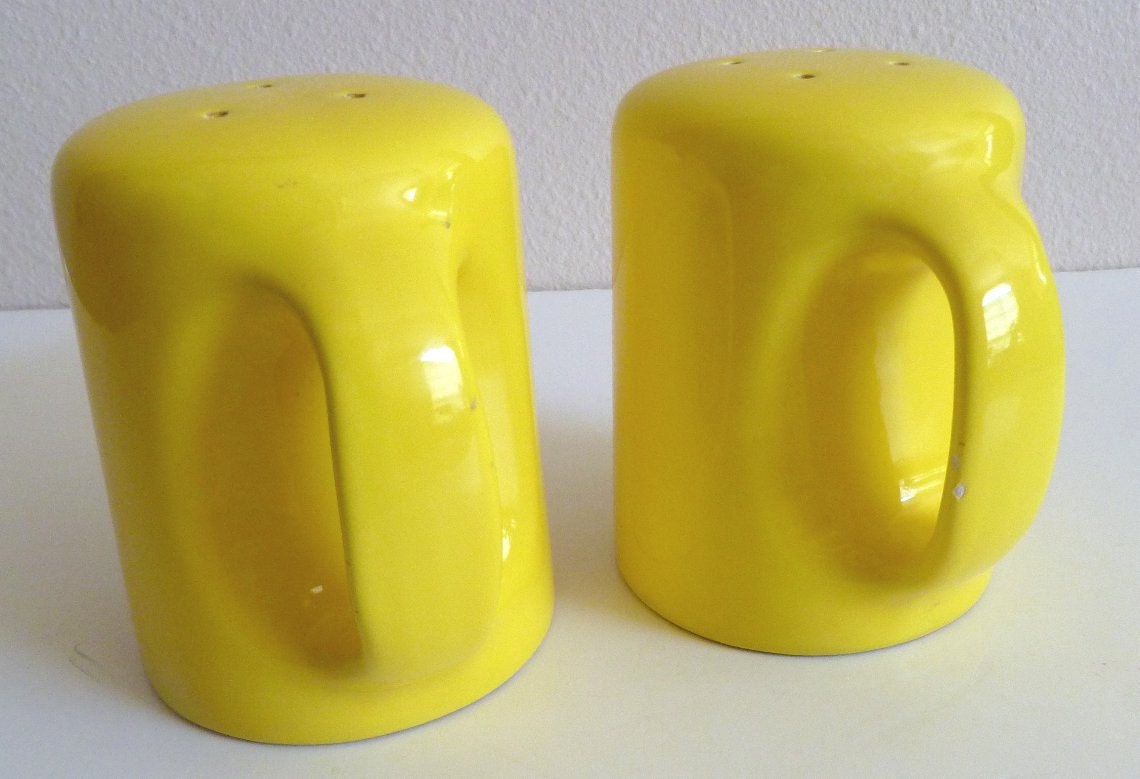Fitz and Floyd Yellow Salt and Pepper Shakers