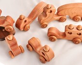 Wooden Toy Trucks and Wooden Toy Cars Wooden Toys Organic Cherry Set of 6