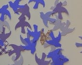 Paper Bird, Die Cut Birds, Purple Doves, 100 pieces