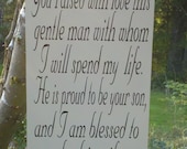 Mother of the Groom Gift, on ivory board. This is sure to bring happy tears, Wedding Sign