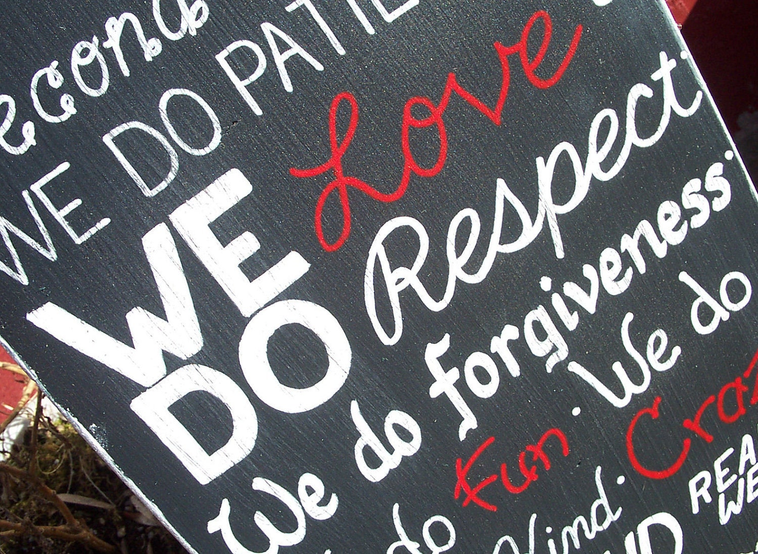 In Our Home SIGN Subway Custom Accent Colors Distressed primitive family Rules Handmade Hand-painted Wooden 12x36 WHAGN Made to Order