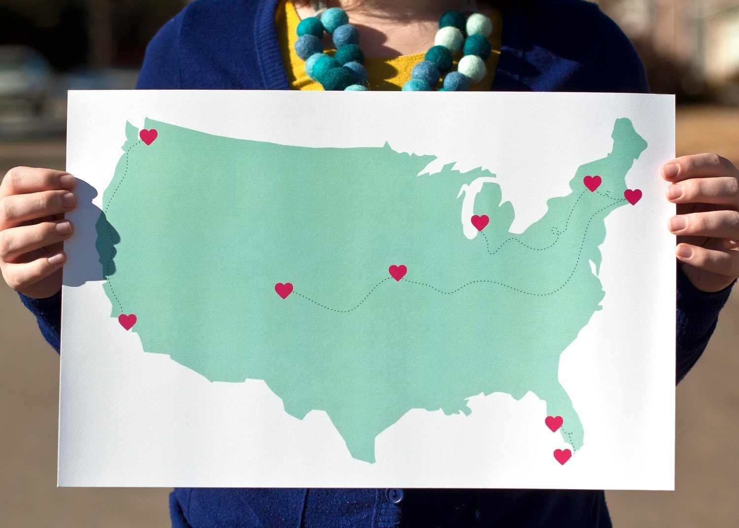 the roadtrip map art print poster wall decor