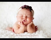 Annies Chic Baby Band - purple on cream