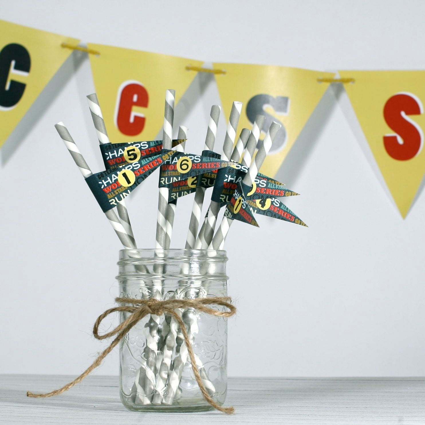 Drinking Straw Decals from the Classic Baseball DIY Printable Collection by Spaceships and Laser Beams