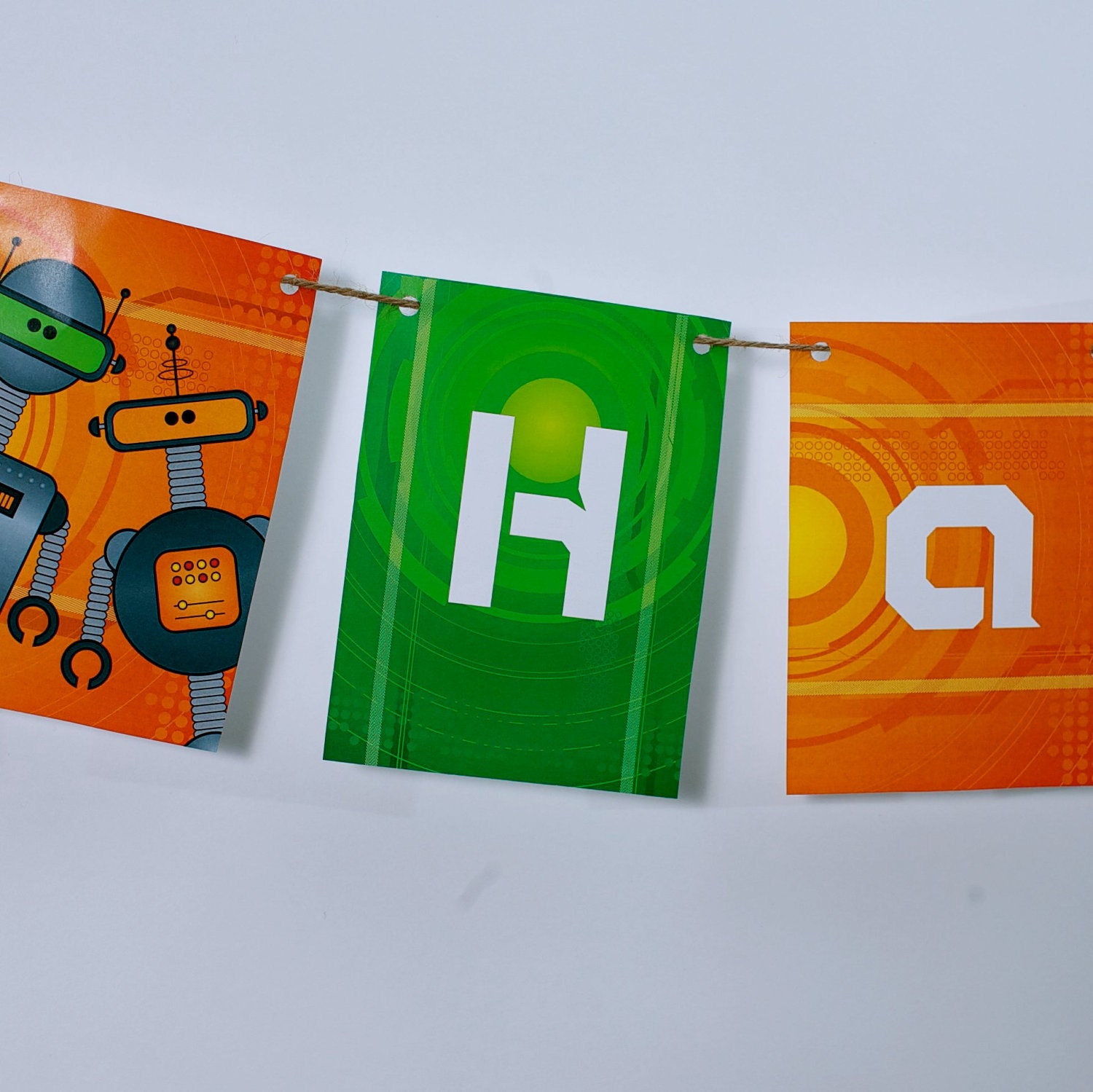 Happy Birthday Banner from the DIY Printable Robot Collection by Spaceships and Laser Beams