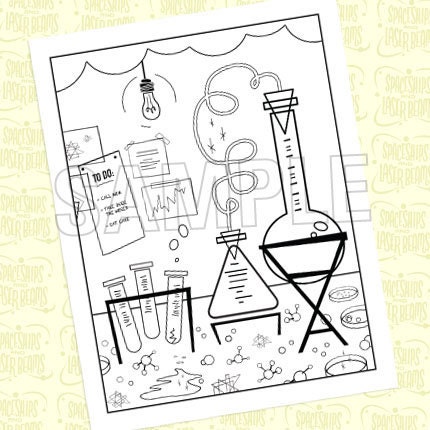 Science Coloring Sheets on Mad Science Birthday Party Coloring Page From The Mad Science Diy