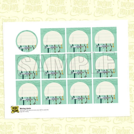 Mailing Labels from the Vintage Fishing DIY Printable Collection by Spaceships and laser Beams