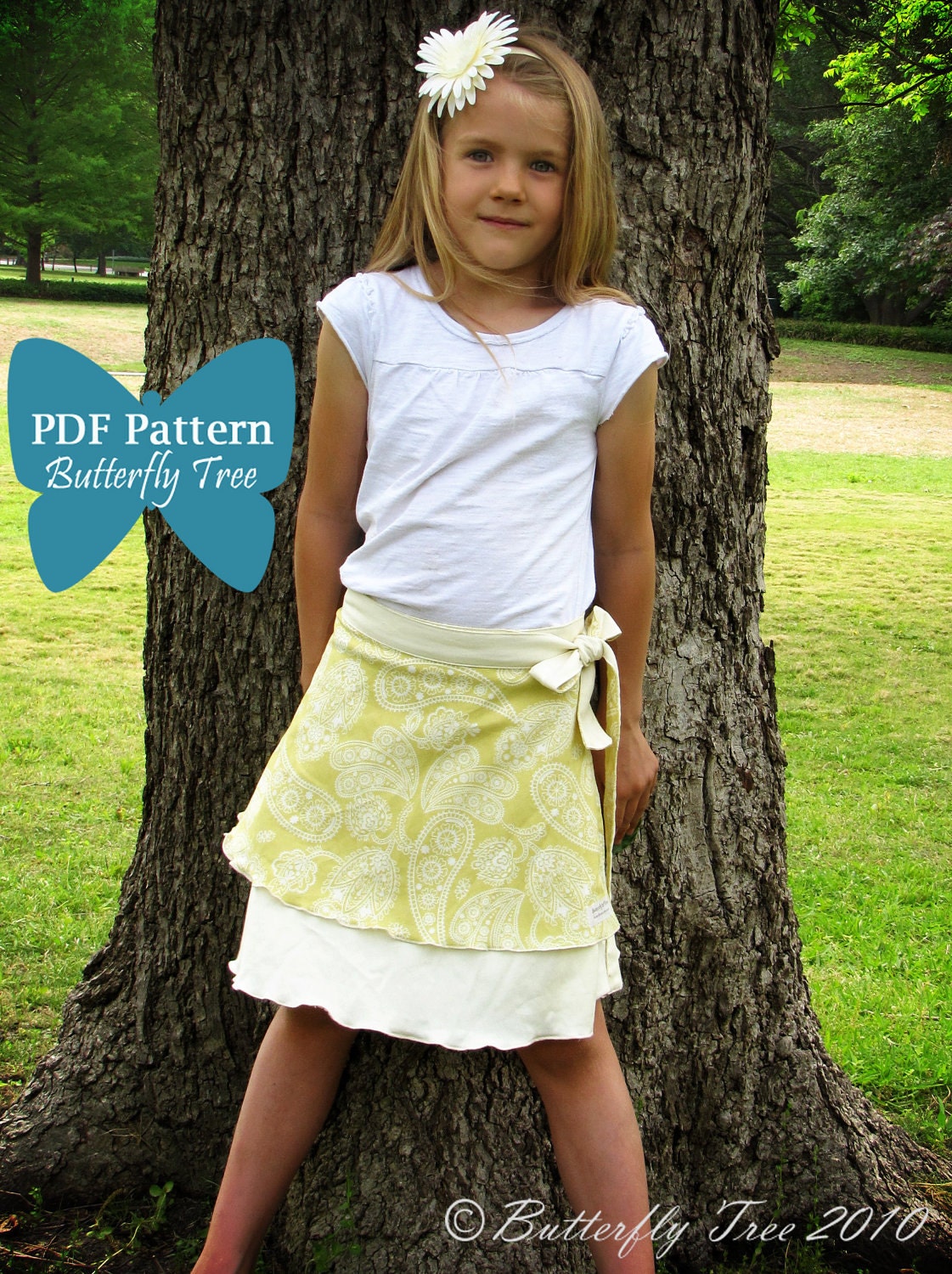 Butterfly Wrap Skirt Sewing Pattern - Wear as skirt, shirt or dress - PDF