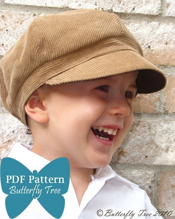 Newsboy Hat Sewing Pattern - Reversible Unisex Infant and Child Sizes - PDF