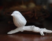 Home Decor Cast Iron Bird on a Branch - White