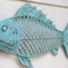 Beach Wall Decor Metal Fish - Blue Green Patina