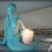 Mermaid Coastal Decor - Cast Iron Mermaid Candle Holder