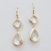 Deva. Faceted Crystal Clear Glass Stone Earrings in Gold