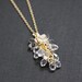 Swarovski Crystal Cluster Orchid Necklace Gold Cubic Zirconia Detailed