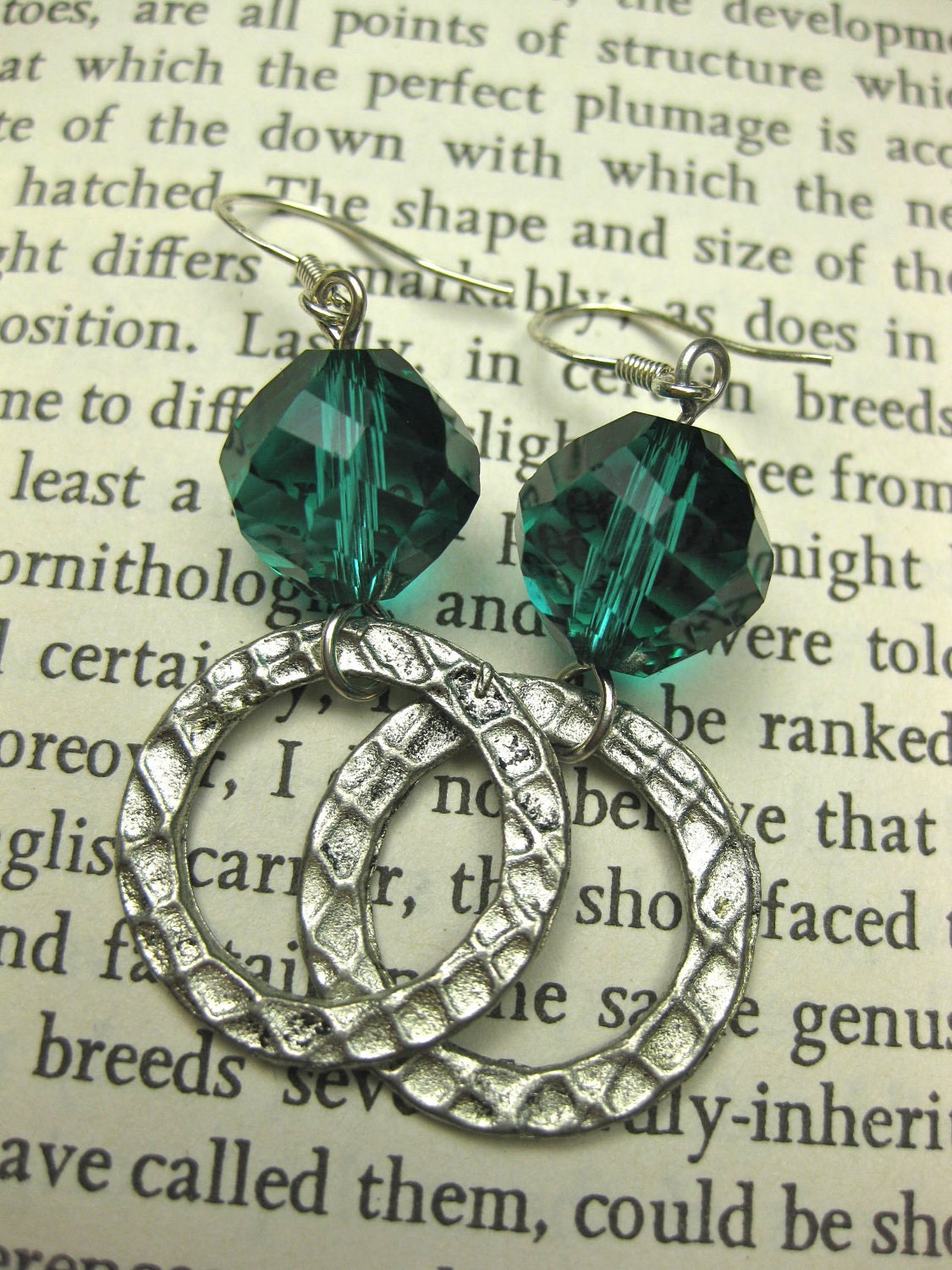 Sterling Silver & Teal Glass Earrings