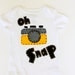 Oh snap onesie, vintage camera, unisex, baby shower gift,