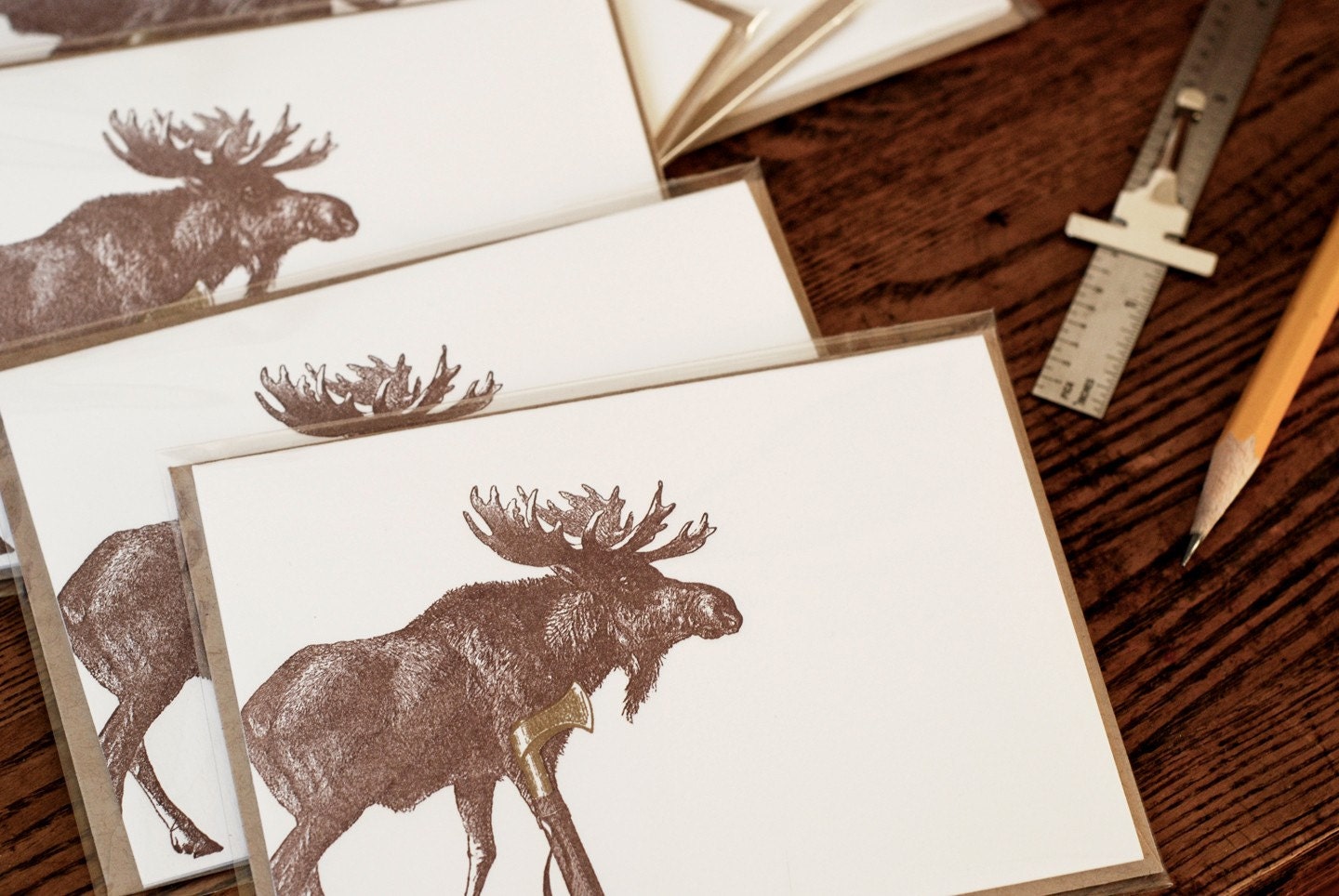I Wicked Moose You (a seriously missing you greeting in a single letterpress printed card & envelope)