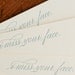 I Miss Your Face (an almost proper conversation card in 6 letterpress printed notecards & envelopes)