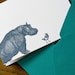 Hippo Birdy To You. (a letterpress birthday greeting in a single card & envelope)
