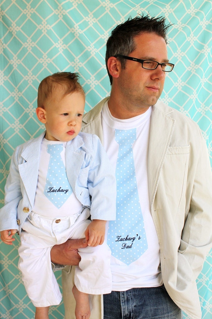 Custom Listing for a set of 4 Personalized New Dad Father's Day Gift of Tie Set for 2 Adults and 2 Toddlers
