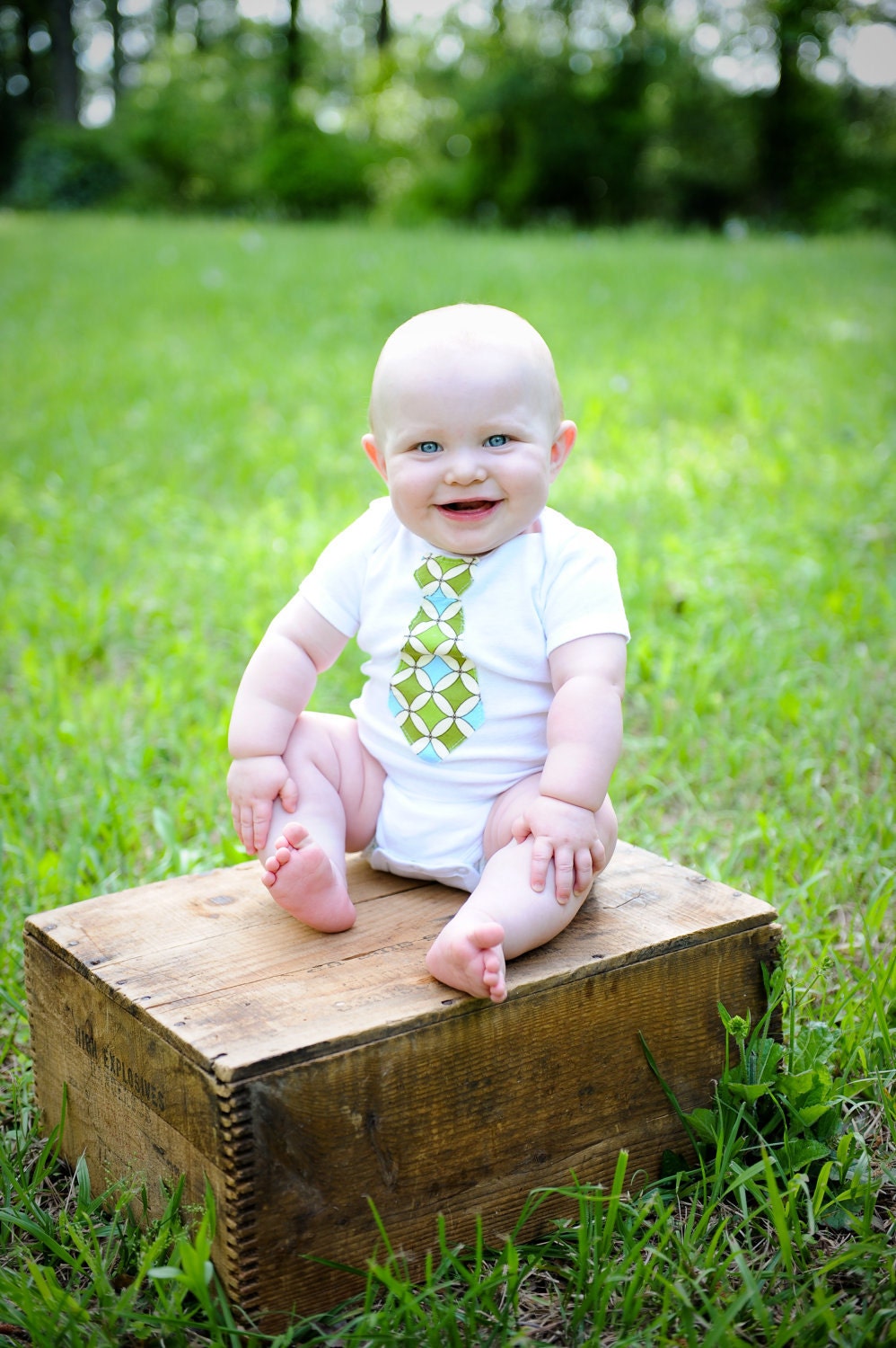 Baby Boy Neckie Onesie. Sweet Birthday Outfit, Cake Smash, Spring Summer Wedding, New Baby Gift. Long Sleeve or Short Sleeve.