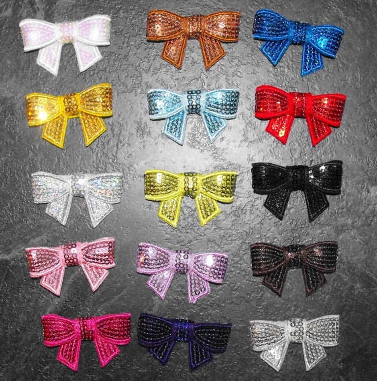 2" Sequin Bow Hair Clip Pick Your Color
