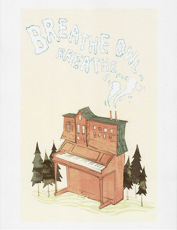 Piano House - 8.5 x 11 in. art print - breathe owl breathe