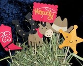 Cowboy or Cowgirl Table Decorations ... MADE TO ORDER ... 6 Paper Pieced centerpieces ... you choose the combination Il_170x135
