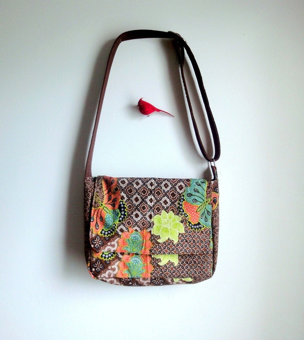 Messenger Bag with Upcycled Adjustable Strap, Large,  Eco-Friendly