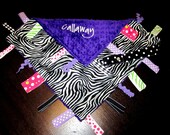 Zebra Tag Lovey w/ Paci Clip