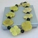 Jade and Chlorite Necklace, Flower Shaped Necklace, Olive Necklace, Green Necklace, Gemstone Neclace, Handmade Jewelry