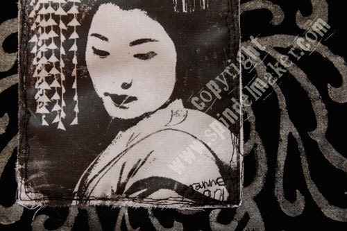Black cotton geisha top