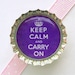 Purple Keep Calm and Carry On Bottle Cap Magnet - women gifts, for women, fridge magnets, desk organization, office gift, keep calm magnets