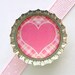 Heart Pink Plaid Bottle Cap Magnet - valentine heart, valentine's day gift for her, valentine's day decor, valentine decoration, party favor