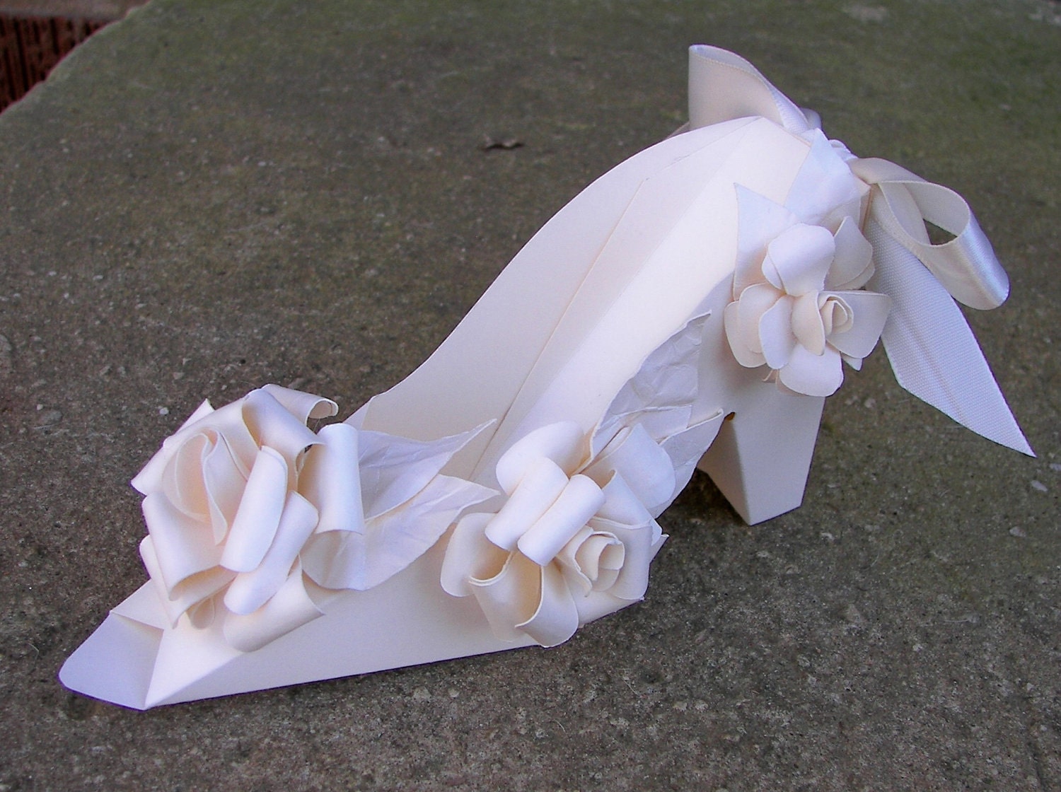Ivory Wedding Paper Shoe Decoration Gift Box Favor Box Il_570xn
