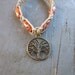 Antiqued Tree of Life Hemp Bracelet with Wooden Beads