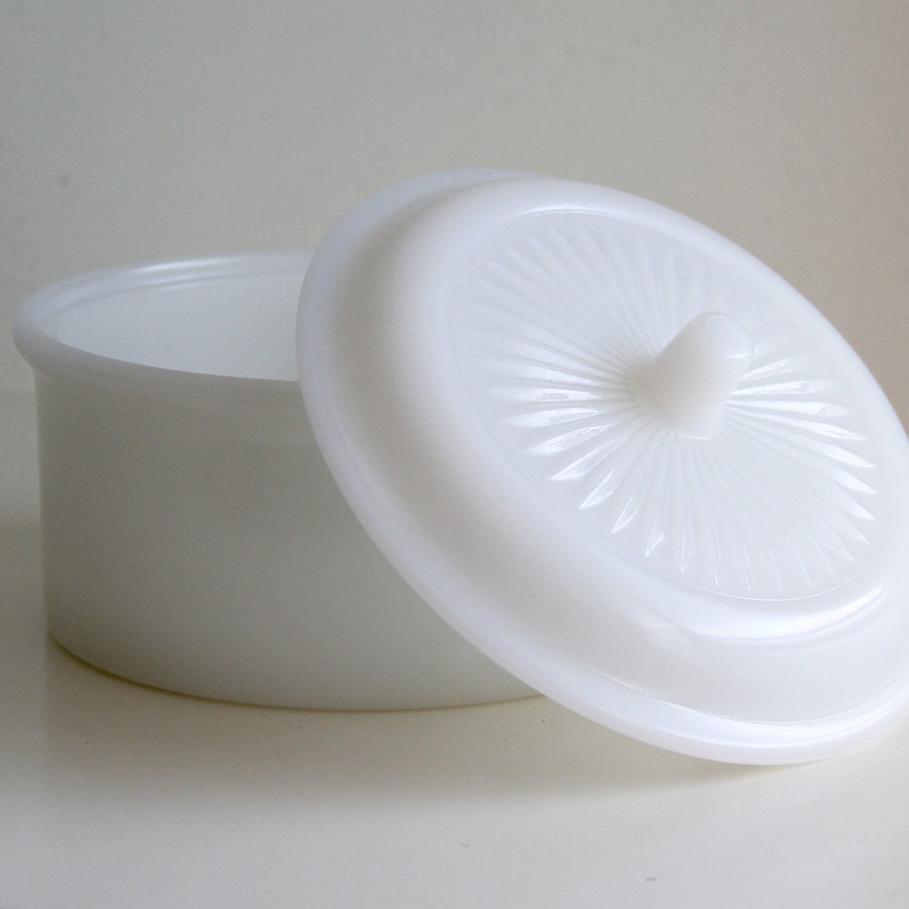 Vintage Hazel Atlas Milk Glass Butter Dish - 1940's
