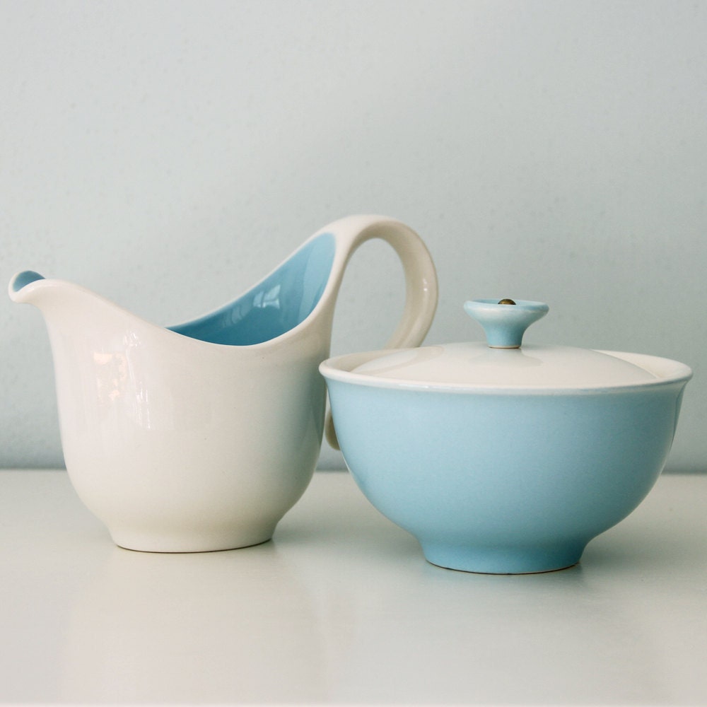 Vintage Taylor Smith & Taylor Colorcraft "Adagio" Sugar and Creamer - 1962
