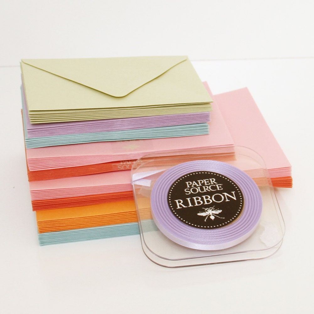Assorted Paper Source Envelopes - Paper Source Ribbon