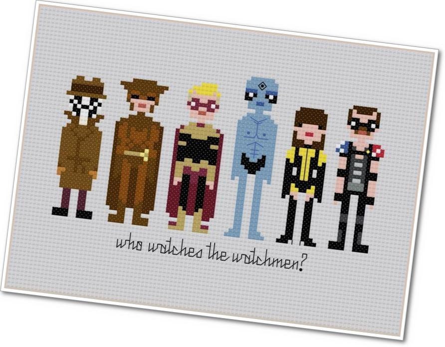 Pixel People - The Watchmen - PDF Cross-stitch Pattern - INSTANT DOWNLOAD
