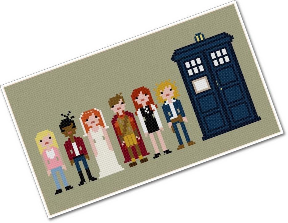 Pixel People - The Doctor's Companions - PDF Cross-stitch Pattern - INSTANT DOWNLOAD