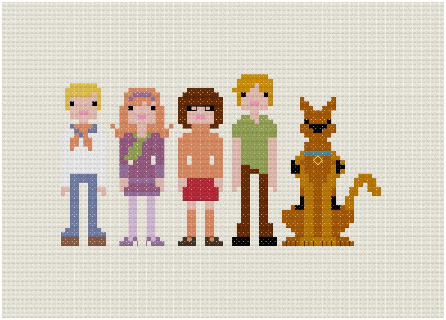 Pixel People - Scooby Doo, Where Are You - PDF Cross Stitch Pattern - INSTANT DOWNLOAD