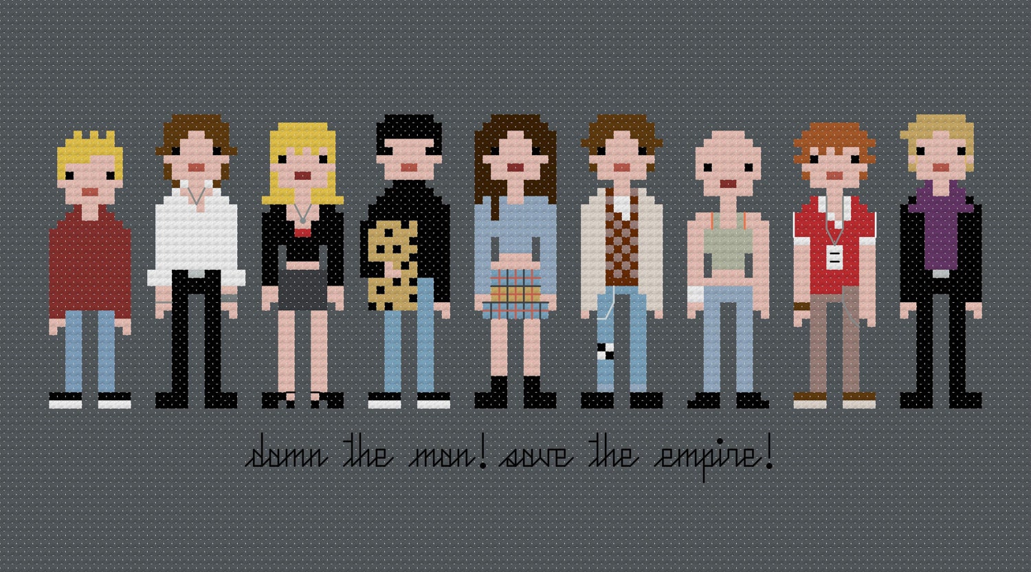 Pixel People - Empire Records - PDF Cross-stitch Pattern - INSTANT DOWNLOAD