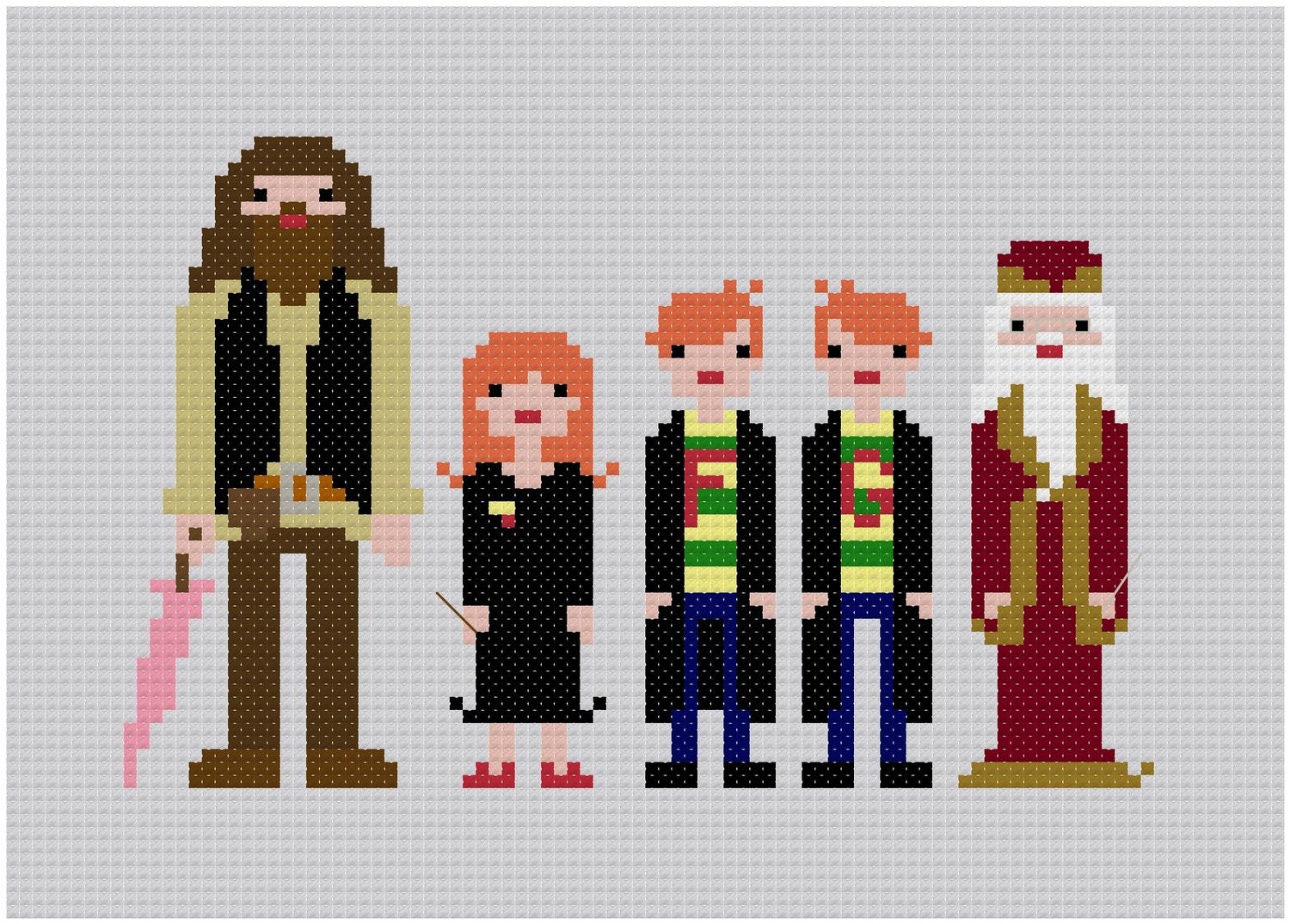 Pixel People - Harry's Friends - PDF Cross Stitch Pattern - INSTANT DOWNLOAD