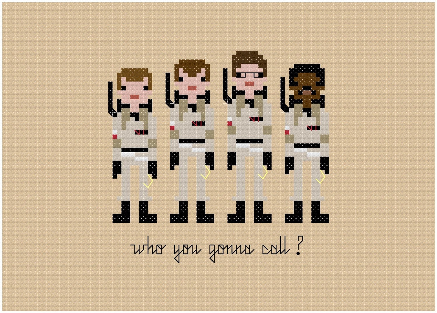 Pixel People - Ghostbusters - PDF Cross Stitch Pattern - INSTANT DOWNLOAD