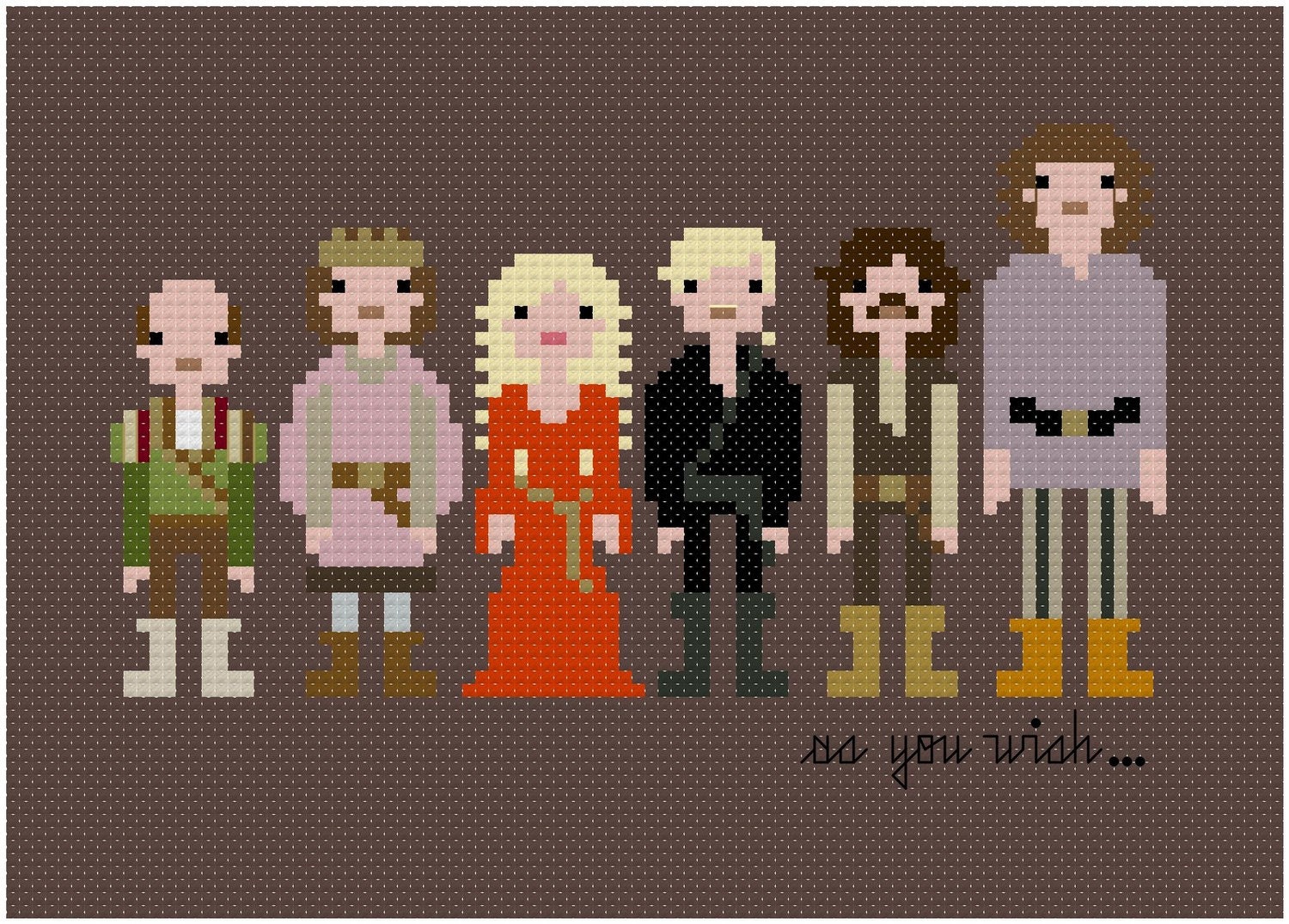 Pixel People - The Princess Bride - PDF Cross Stitch Pattern - INSTANT DOWNLOAD