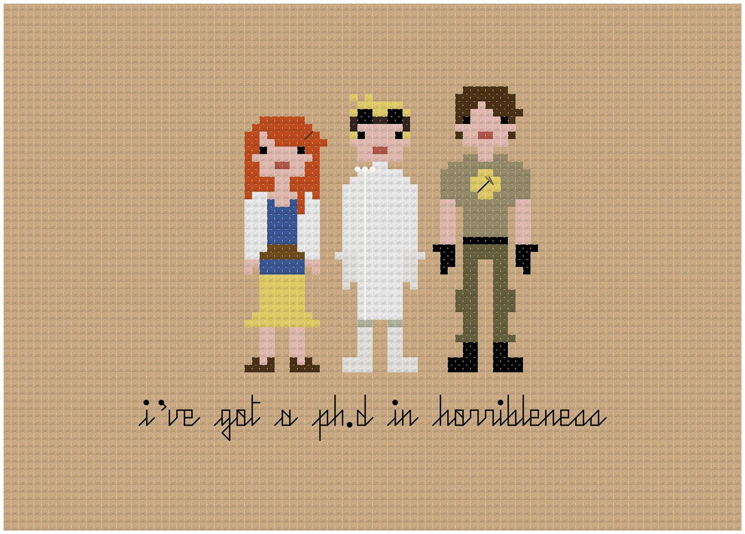 Pixel People - Dr. Horrible's Sing Along Blog - PDF Cross-stitch Pattern - INSTANT DOWNLOAD