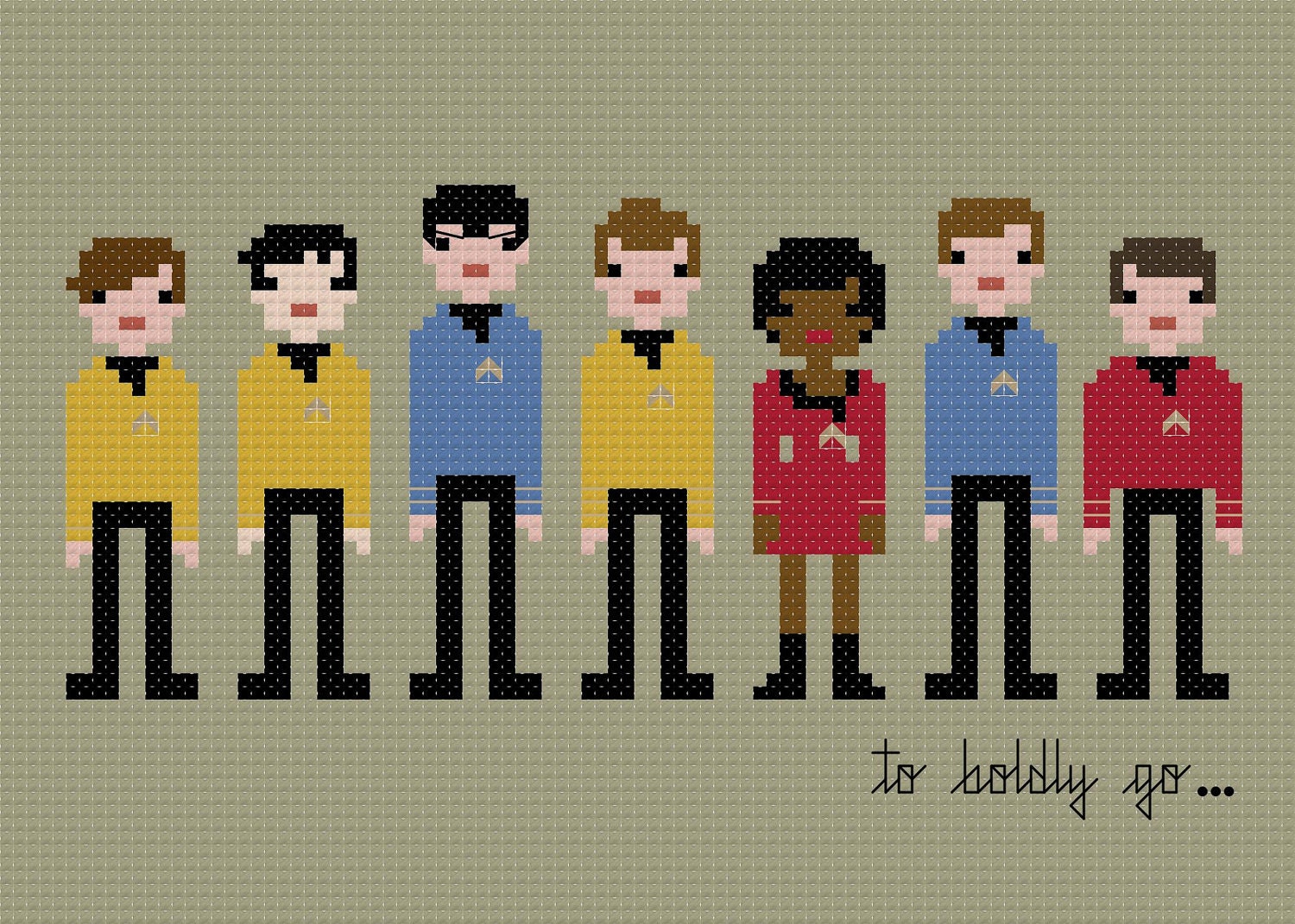 Pixel People - Star Trek - The Original Series - PDF Cross Stitch Pattern - INSTANT DOWNLOAD